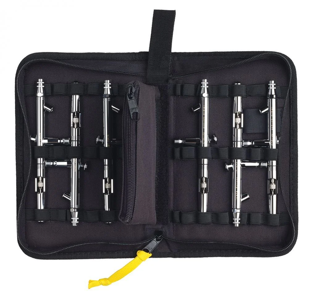 Iwata Eclipse HP-BCS 6 pack with zippered airbrush case (bottles not included)