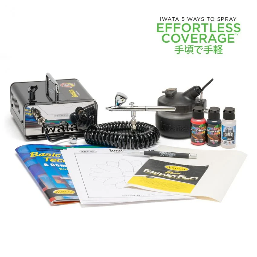 Iwata Airbrush Beginner Set (with NEO BCN Siphon Feed)