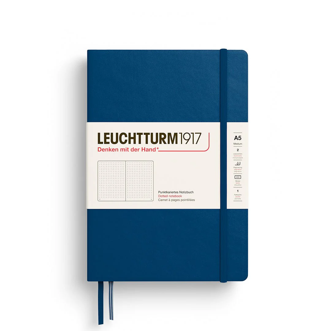 Leuchtturm1917 Hardcover Notebook - Indigo - Medium 5.75 x 8.25 inch (A5) - 251 pages - dotted