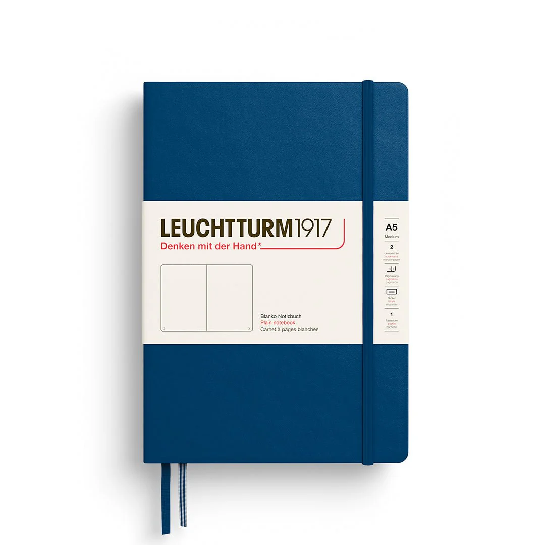 Leuchtturm1917 Hardcover Notebook - Indigo - Medium 5.75 x 8.25 inch (A5) - 251 pages - plain
