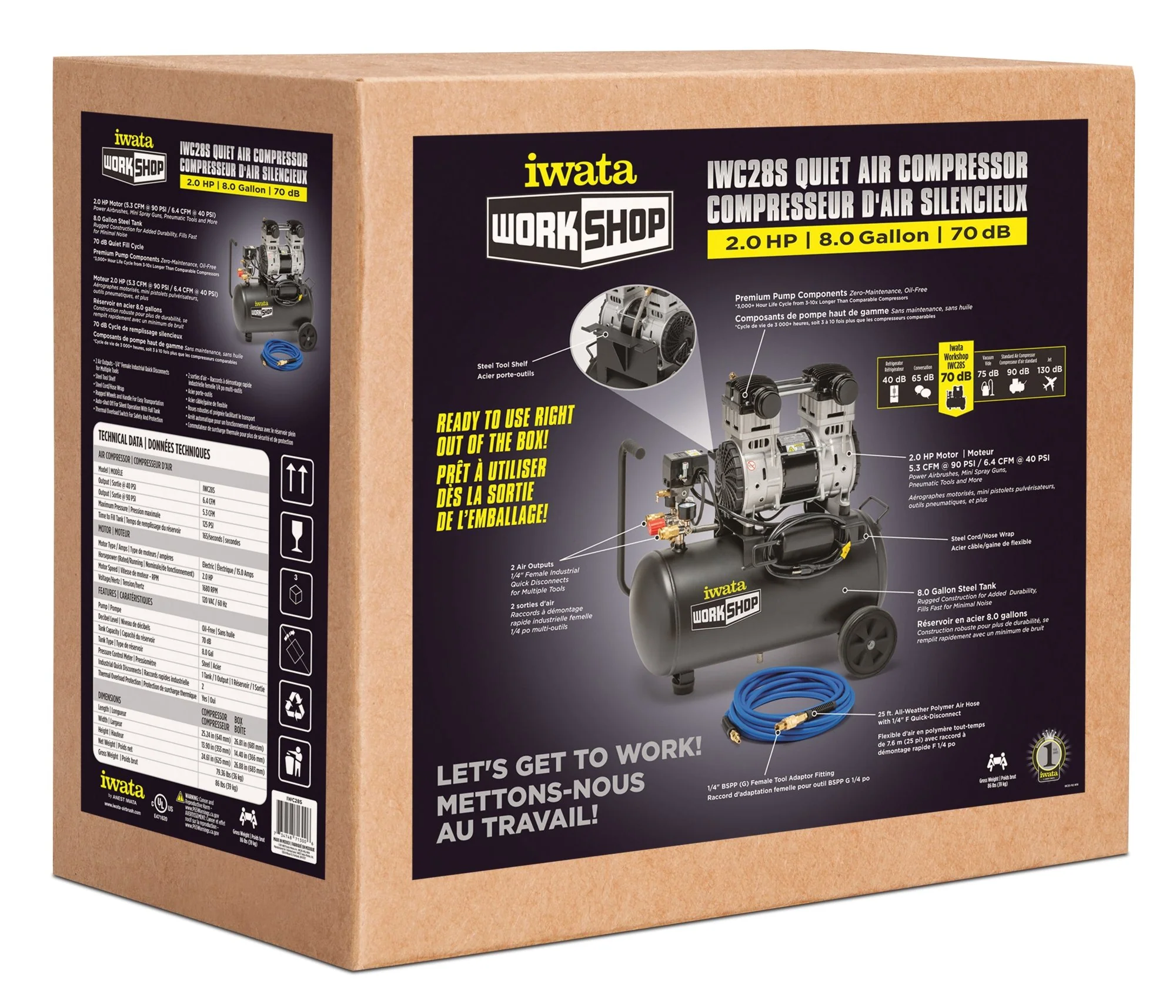 Iwata Workshop IWC28S Quiet Air Compressor (Not shippable to Alaska or Hawaii) - Image 2