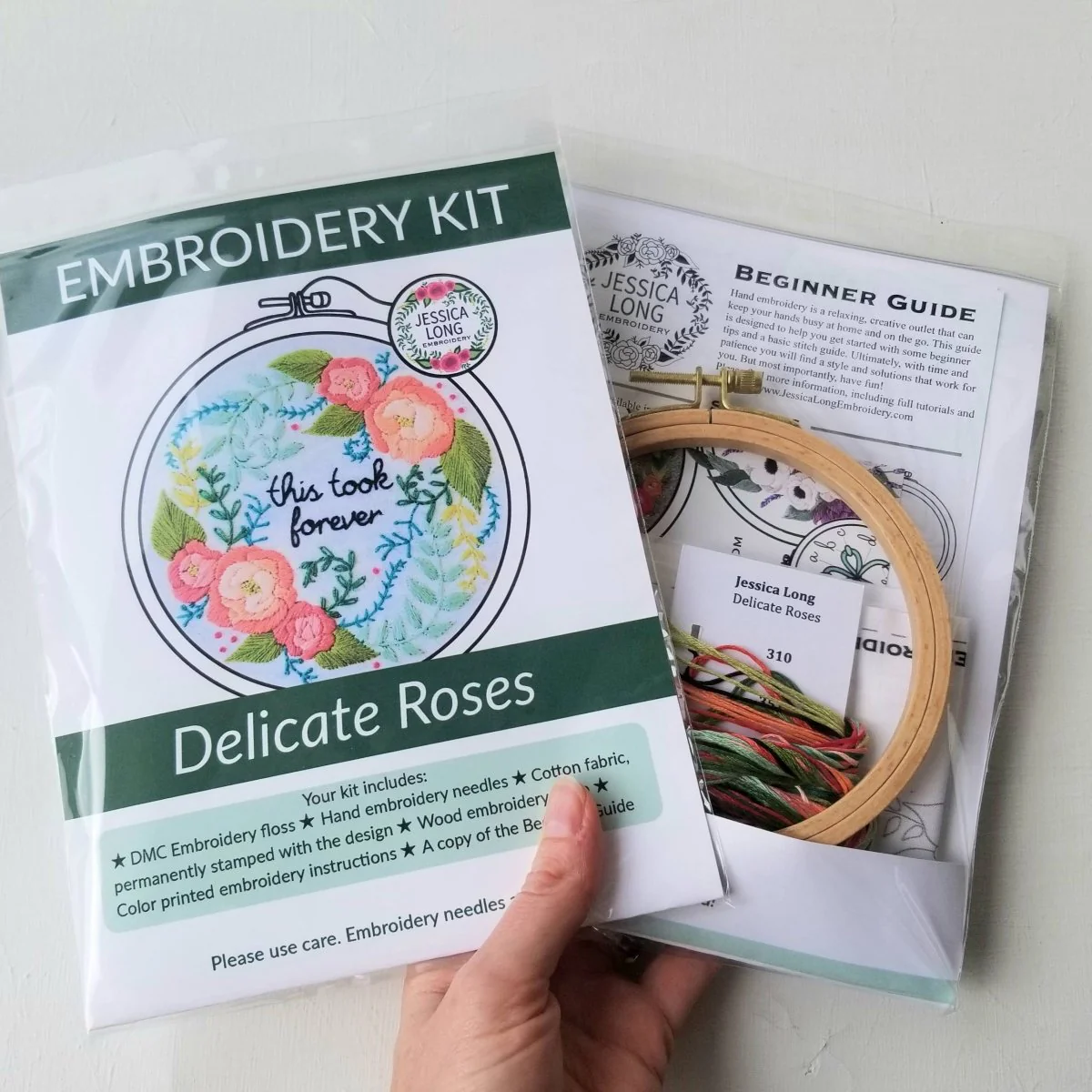 Jessica Long Embroidery - Delicate Roses Beginner Embroidery Kit - Image 4