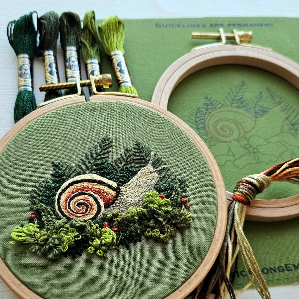 Jessica Long Embroidery - Forest Snail Intermediate Embroidery Kit - Image 4