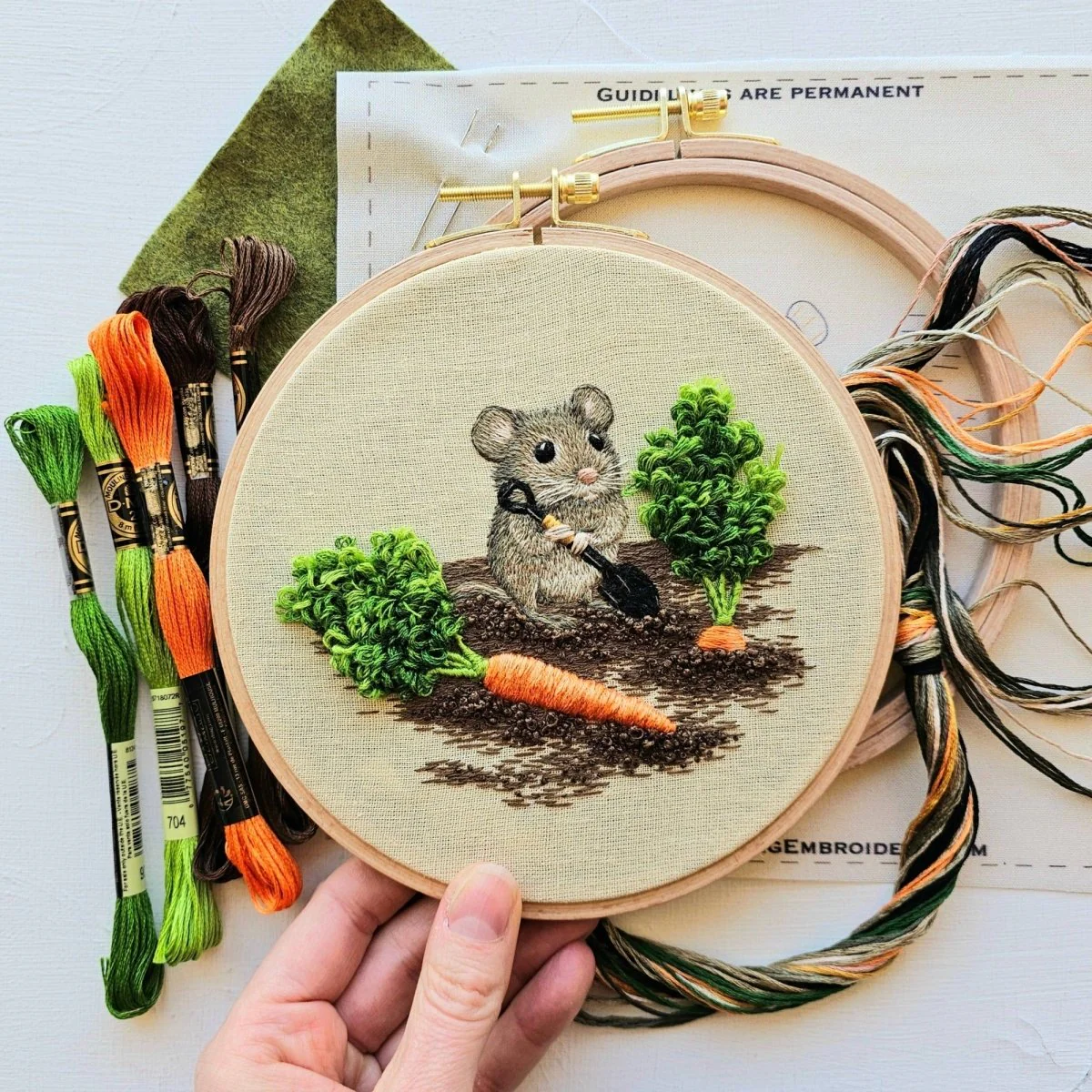 Jessica Long Embroidery - Garden Mouse Embroidery Kit - Image 3