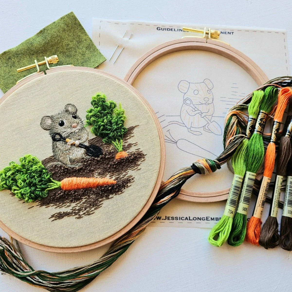 Jessica Long Embroidery - Garden Mouse Embroidery Kit - Image 5