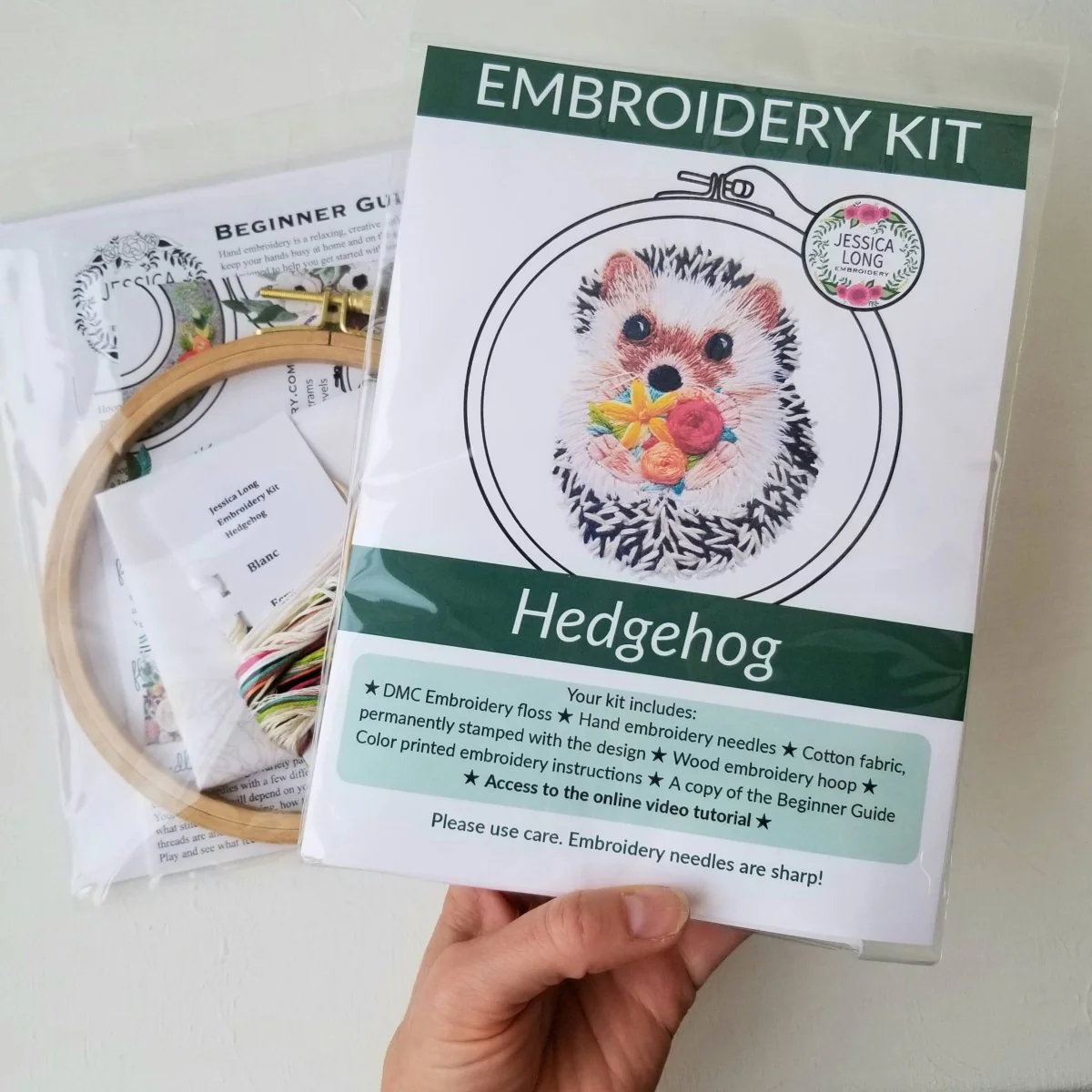 Jessica Long Embroidery - Hedgehog Embroidery Kit - Floss Card - Image 4