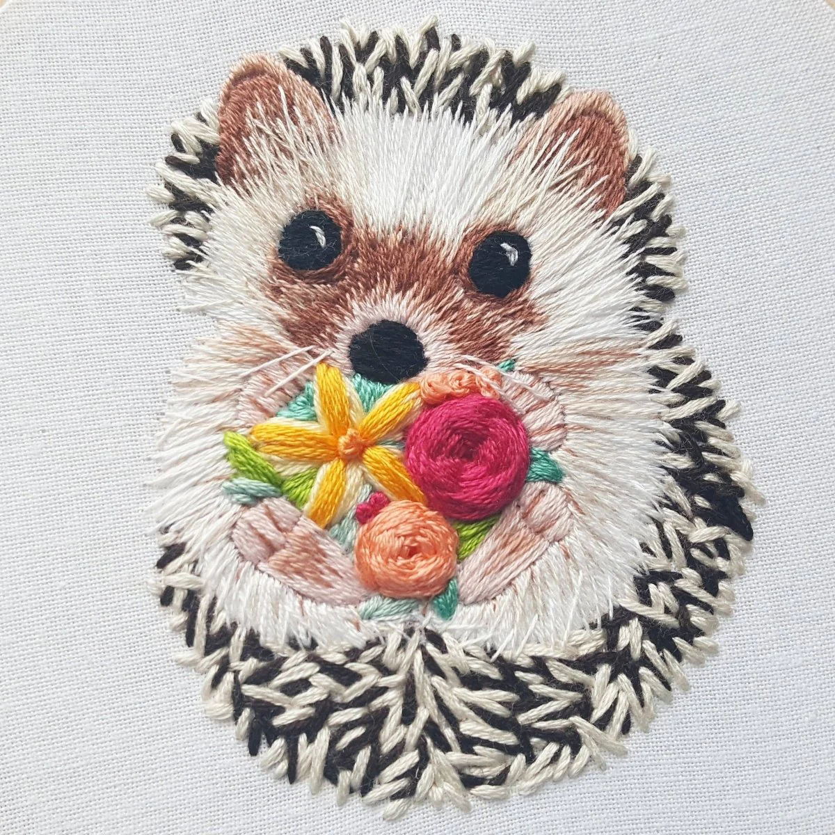 Jessica Long Embroidery - Hedgehog Embroidery Kit - Floss Card - Image 5
