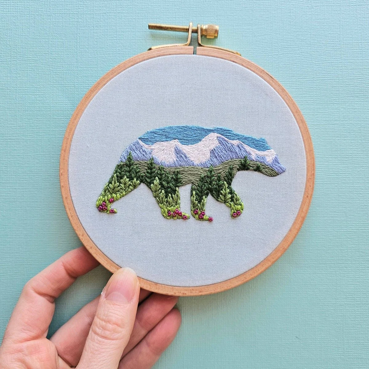 Jessica Long Embroidery - Mountain Bear Embroidery Kit - Image 2