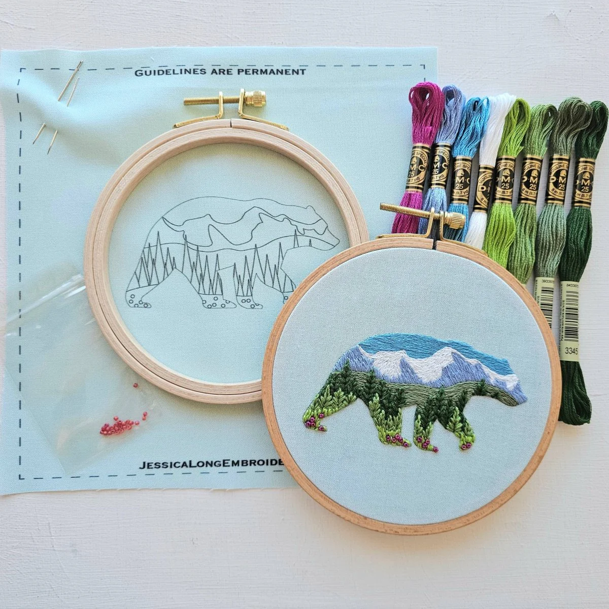 Jessica Long Embroidery - Mountain Bear Embroidery Kit - Image 3