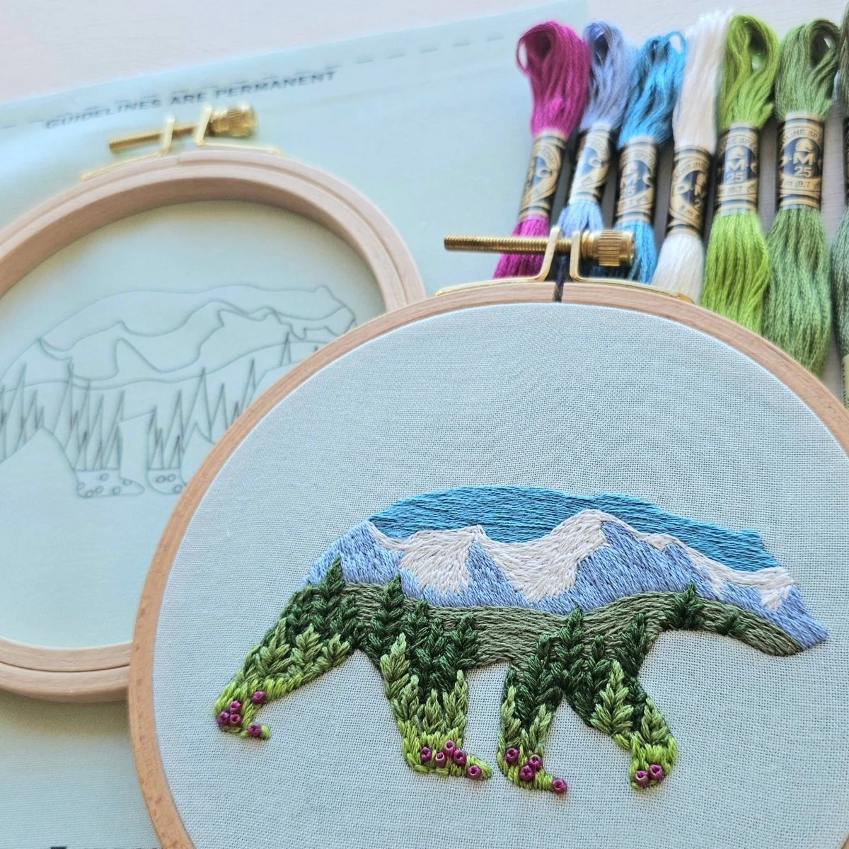 Jessica Long Embroidery - Mountain Bear Embroidery Kit - Image 4