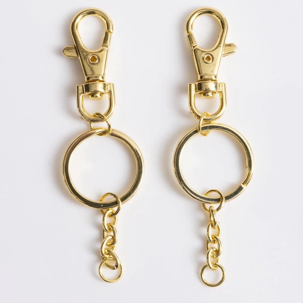 Jewelry Made by Me - Gold Classic Key Rings with Lobster Clasp 2pc Set