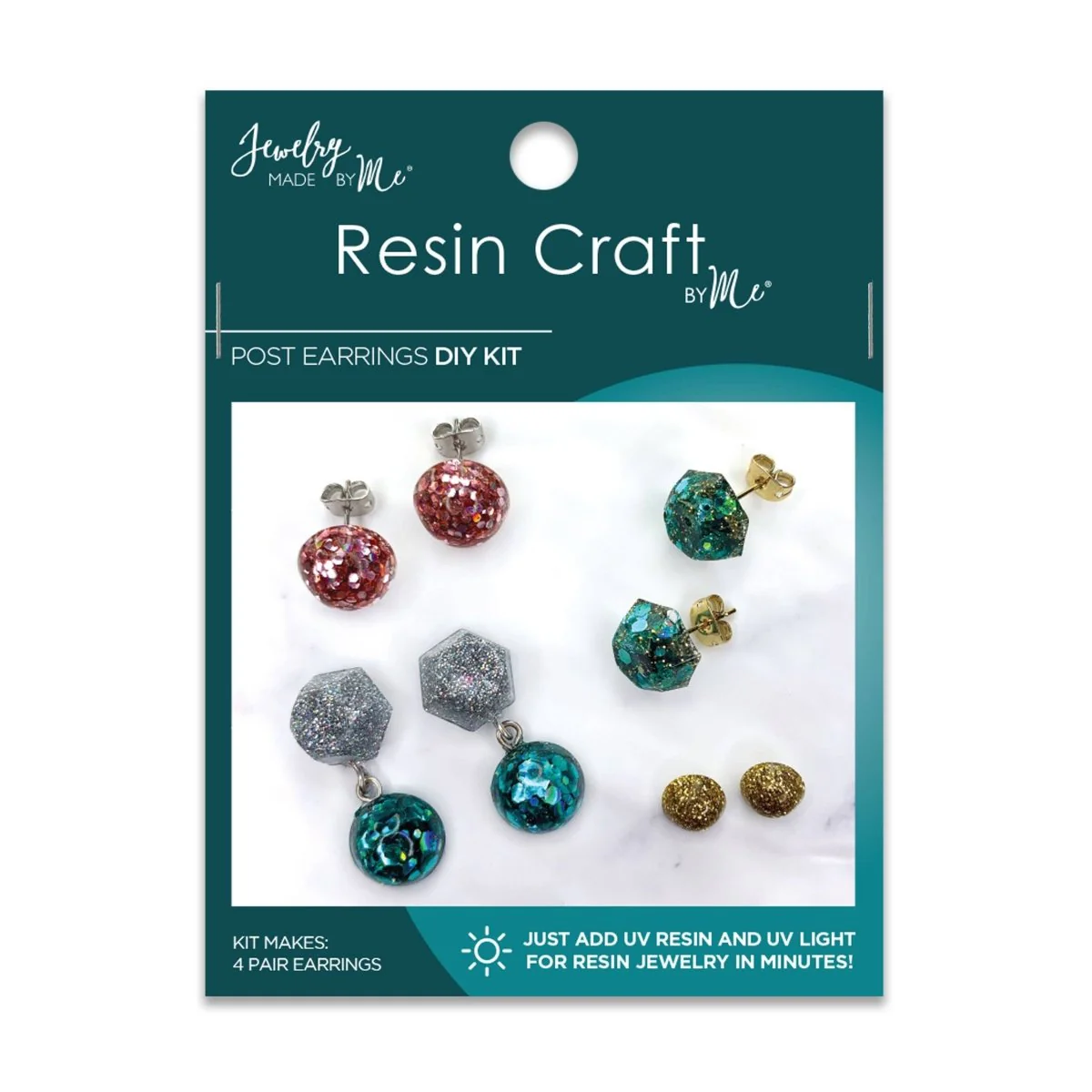 Jewelry Made by Me - Post Earrings UV Resin DIY Kit - Image 3