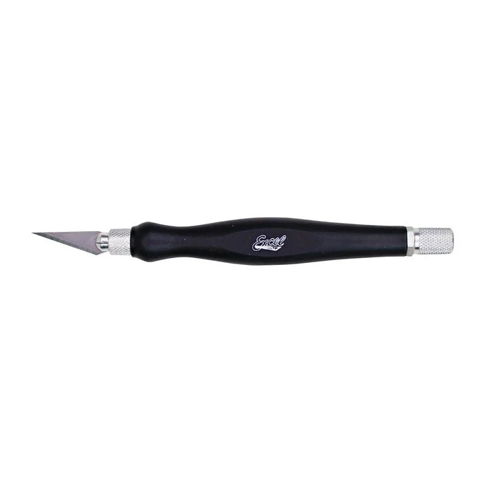 K26 Fit Grip Knife - contoured rubberized grip, black