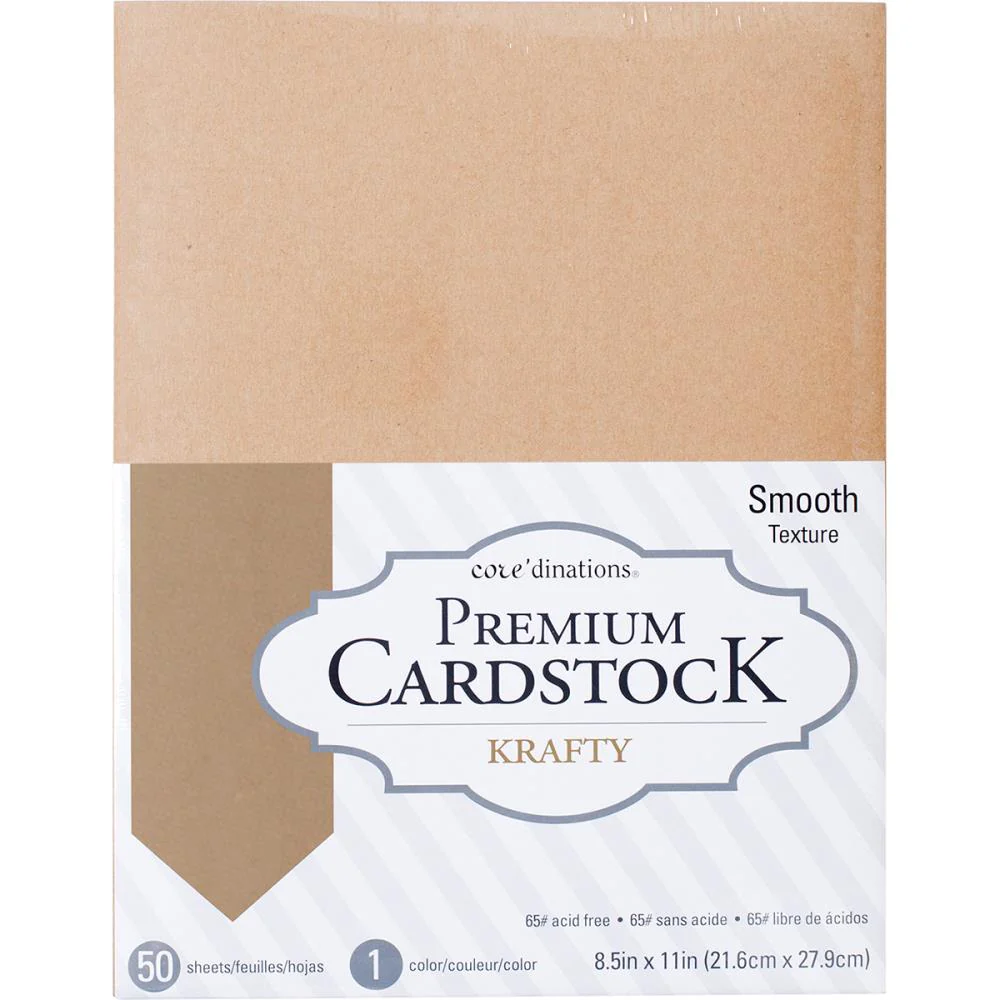 Core'dinations Value Pack Smooth 65 lb. Cardstock 8.5"X11" - Pack of 50 - Krafty