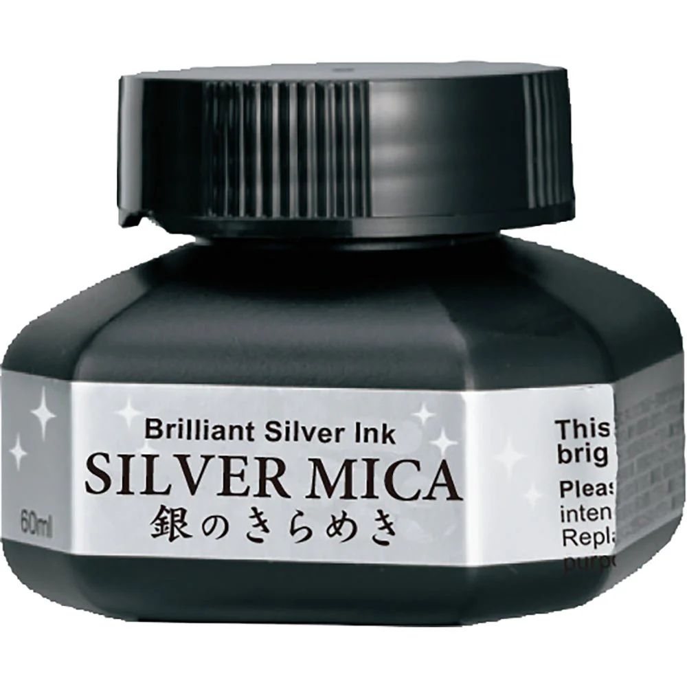 Kuretake Silver Mica Calligraphy Ink, 60ml - 2 fl. oz.