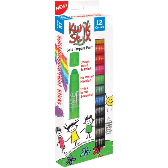 Kwik Stix Tempera Paint - Set of 12 Classic Colors