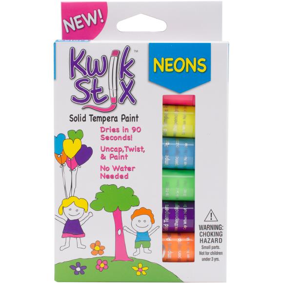 Kwik Stix Tempera Paint - Set of 6 Neon Colors