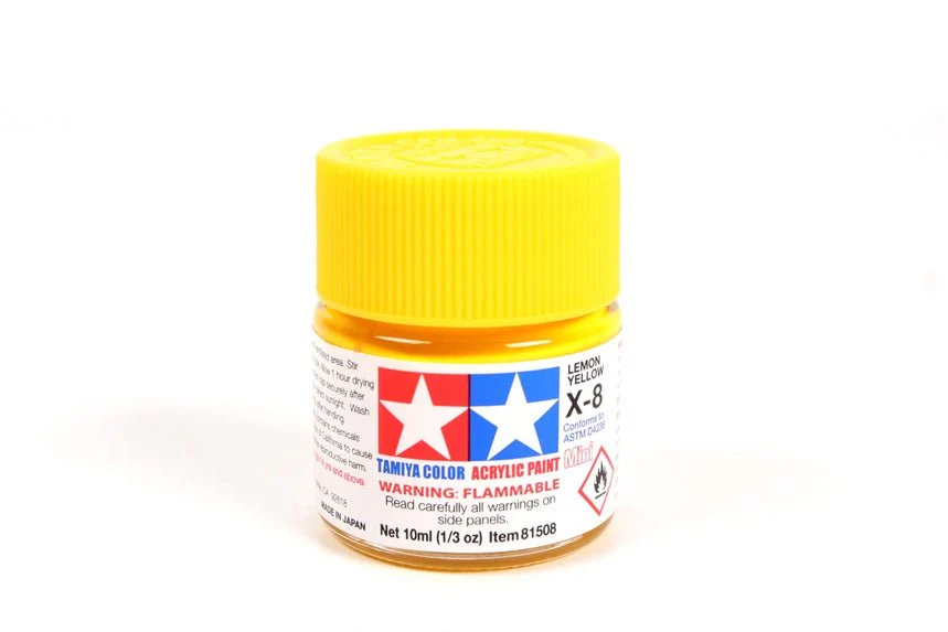 Tamiya Mini Acrylic 10 ml - X-8 Lemon Yellow Gloss Finish