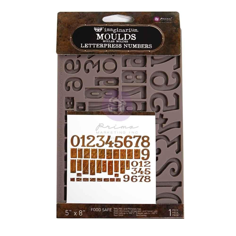 Finnabair Decor Moulds 5"x8"x8mm - Letterpress Numbers