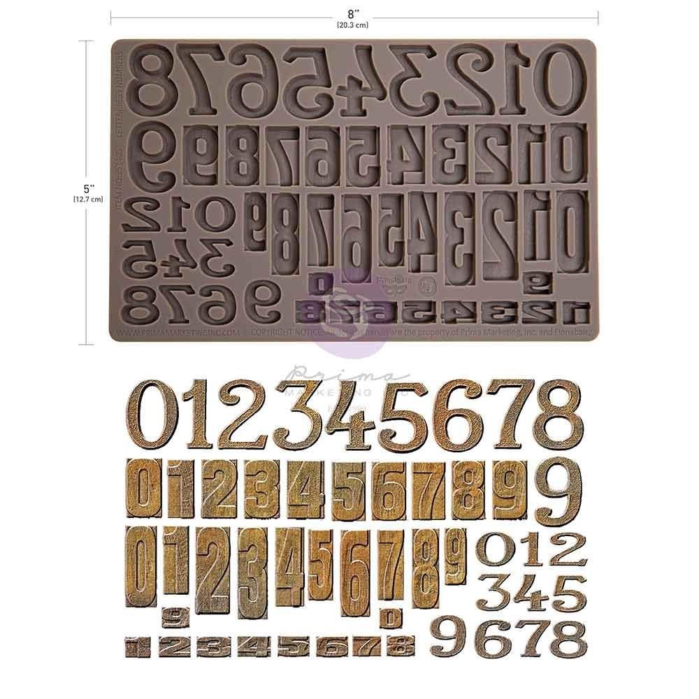 Finnabair Decor Moulds 5"x8"x8mm - Letterpress Numbers - Image 2