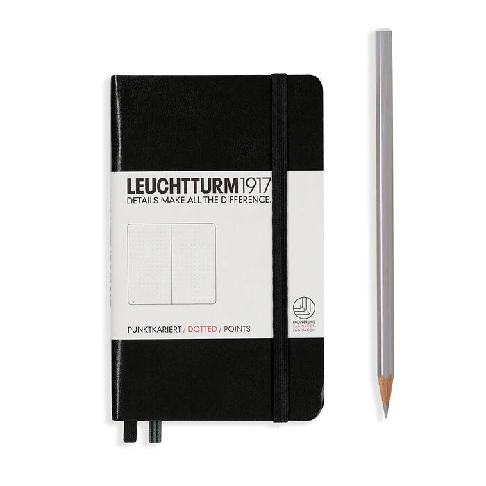 Leuchtturm1917 Hardcover Notebook - Black - Pocket  3.5 x 6 in (A6) - 187 pages - dotted
