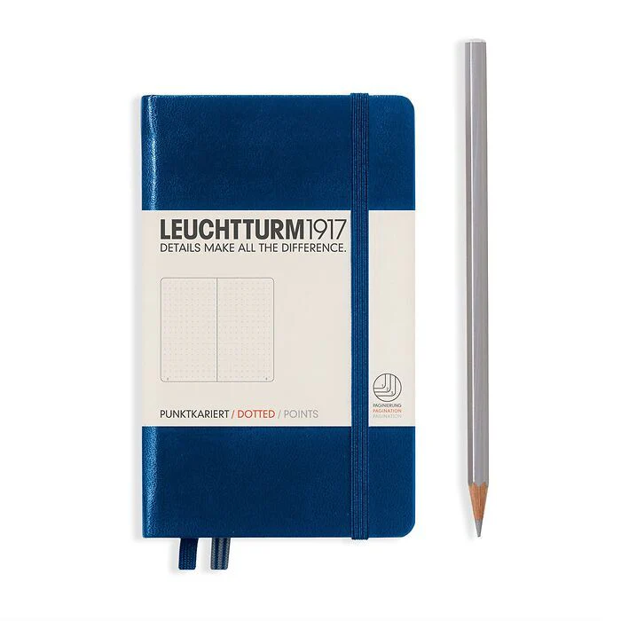 Leuchtturm1917 Hardcover Notebook - Navy - Pocket  3.5 x 6 in (A6) - 187 pages - dotted