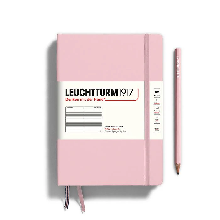Leuchtturm1917 Hardcover Notebook - Powder - Medium 5.75 x 8.25 inch (A5) - 251 pages - ruled