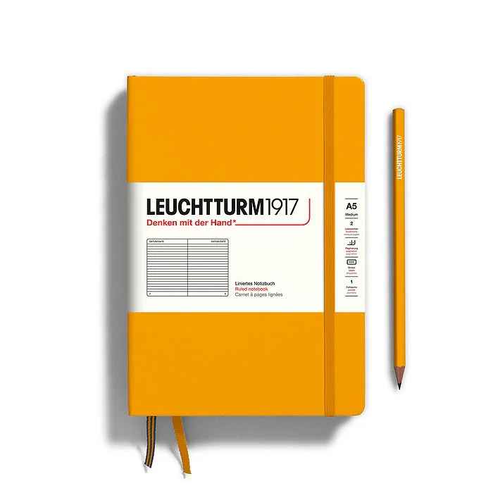 Leuchtturm1917 Hardcover Notebook - Rising Sun - Medium 5.75 x 8.25 inch (A5) - 251 pages - ruled