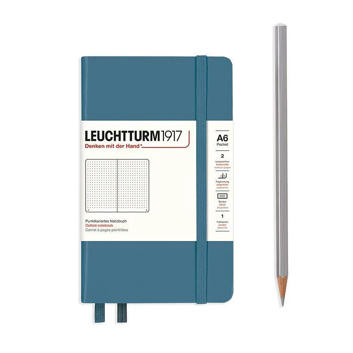 Leuchtturm1917 Hardcover Notebook - Stone Blue - Pocket  3.5 x 6 in (A6) - 187 pages - dotted