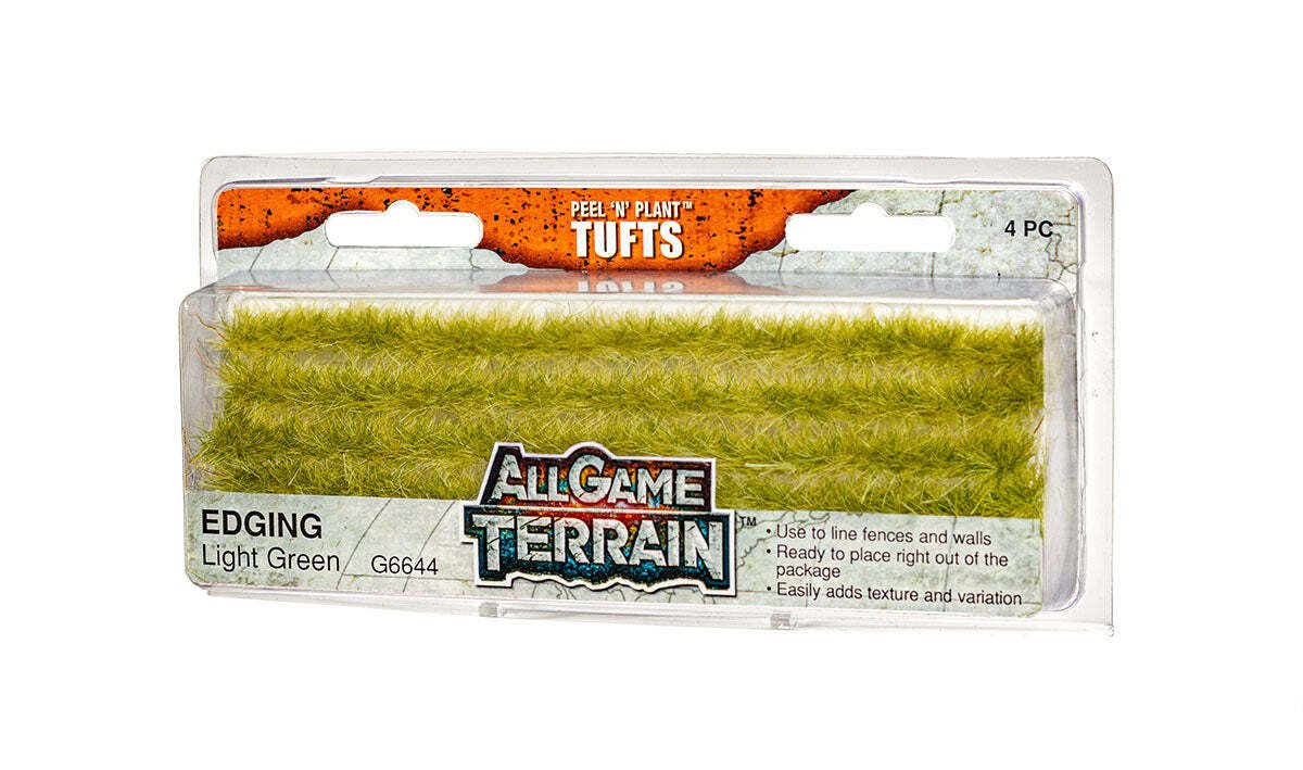 All Game Terrain - Peel 'n' Plant Tufts -  Light Green Edging
