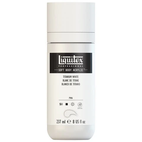 LIQUITEX PRO SOFT BODY 237ML BOTTLE TITANIUM WHITE