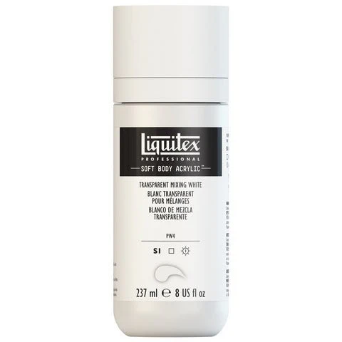 LIQUITEX PRO SOFT BODY 237ML BOTTLE TRANSPARENT MIXING WHITE