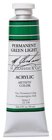 M. Graham Acrylic Color Permanent Green Light - 2 ounce (60 ml)
