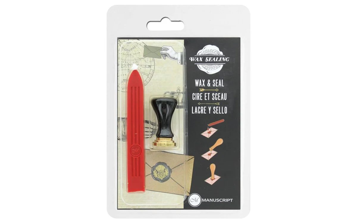 Manuscript Short Handle Classic Seal Set with Sealing Wax - Ceramic Thistle