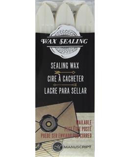Manuscript Traditional Sealing Wax Sticks with Wick - 3 Pack - Pearl