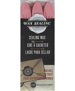 Manuscript Traditional Sealing Wax Sticks with Wick - 3 Pack - Pink