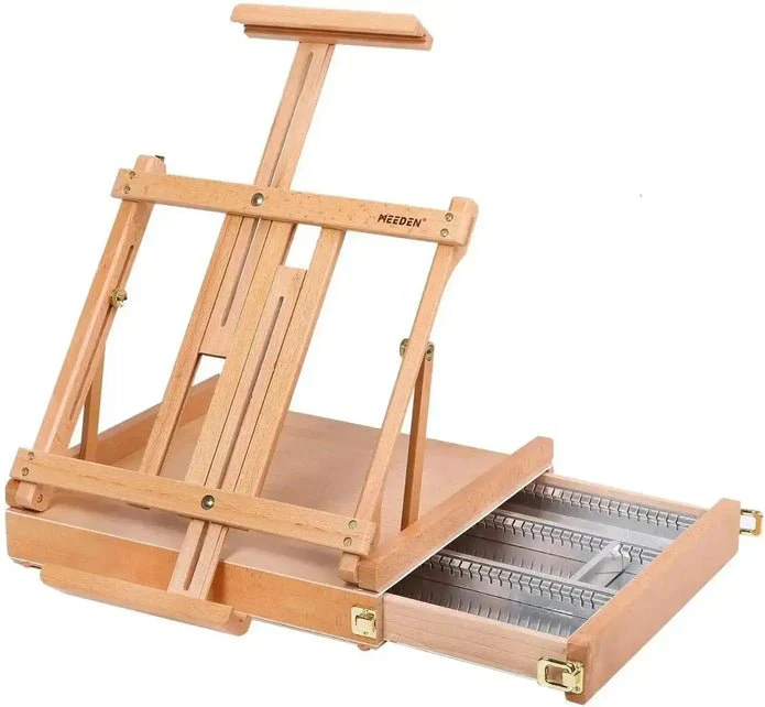 *Discontinued due to tarrifs* MEEDEN Artist Tabletop Easel with Metal Lined Drawer W05B