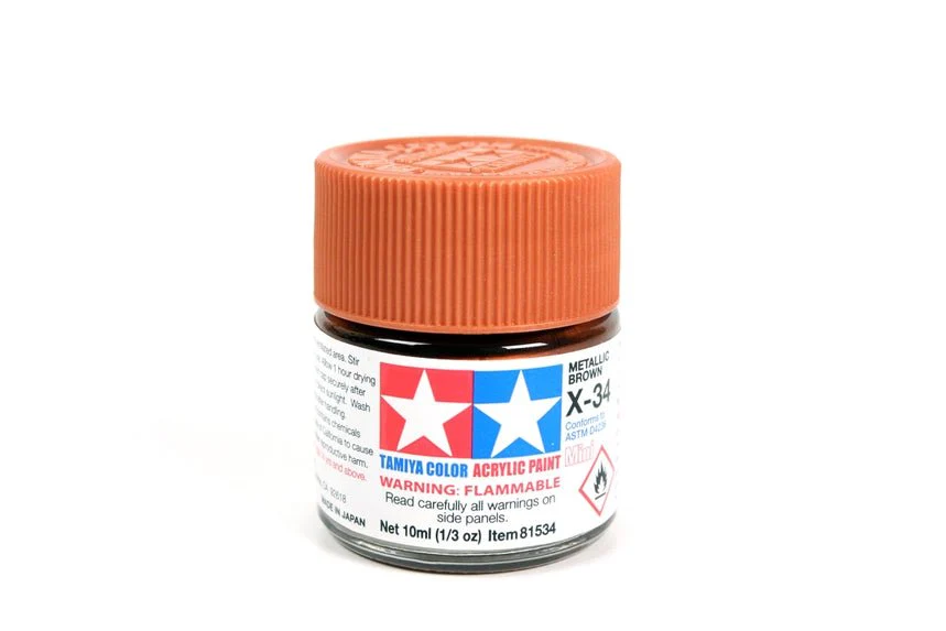 Tamiya Mini Acrylic 10 ml - X-34 Metallic Brown Gloss Finish