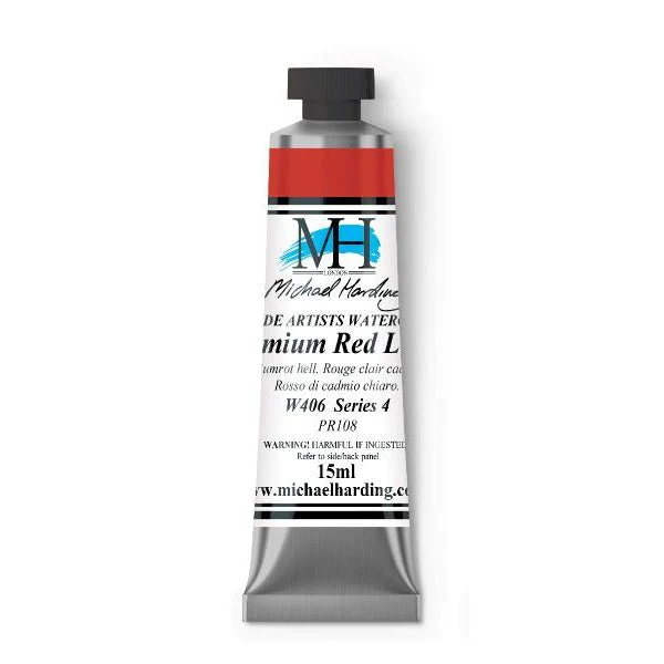 Michael Harding Artists Watercolor 15ml - Cadmium Red Light - Image 2