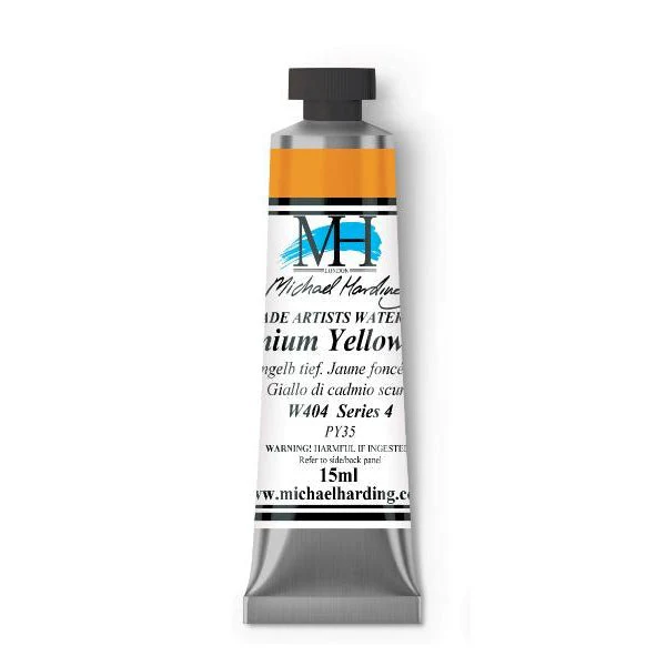 Michael Harding Artists Watercolor 15ml - Cadmium Yellow Deep - Image 2