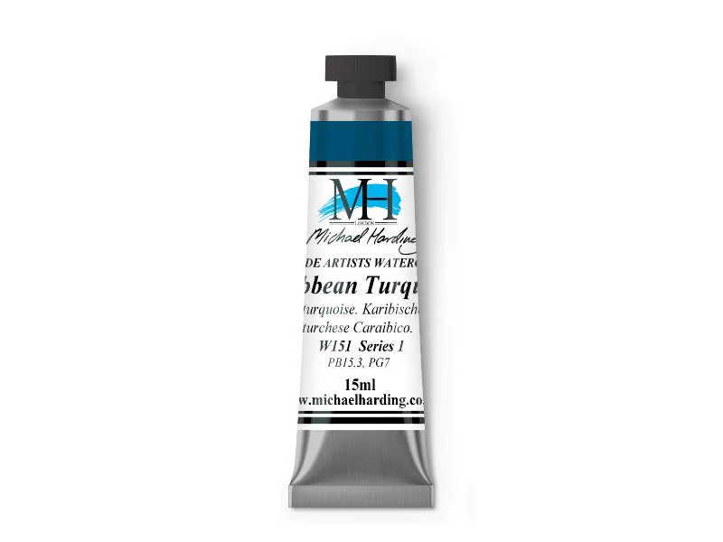Michael Harding Artists Watercolor 15ml - Caribbean Turquoise - Image 2