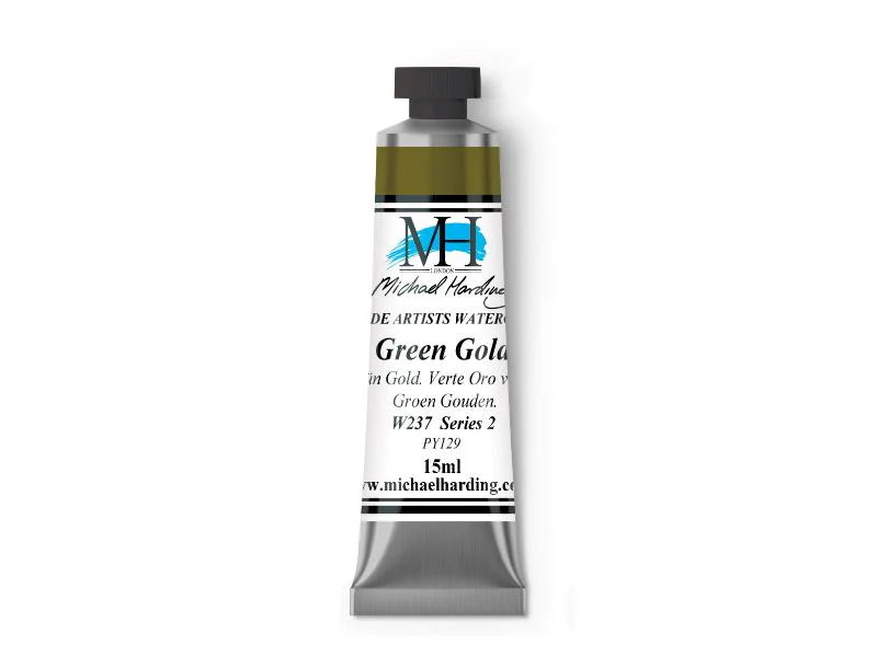 Michael Harding Artists Watercolor 15ml - Green Gold - Image 2