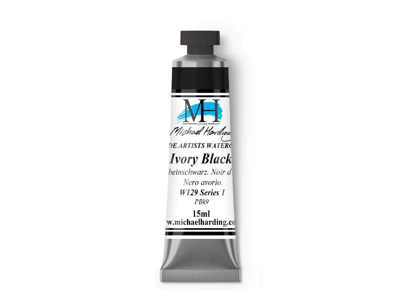 Michael Harding Artists Watercolor 15ml - Ivory Black - Image 2