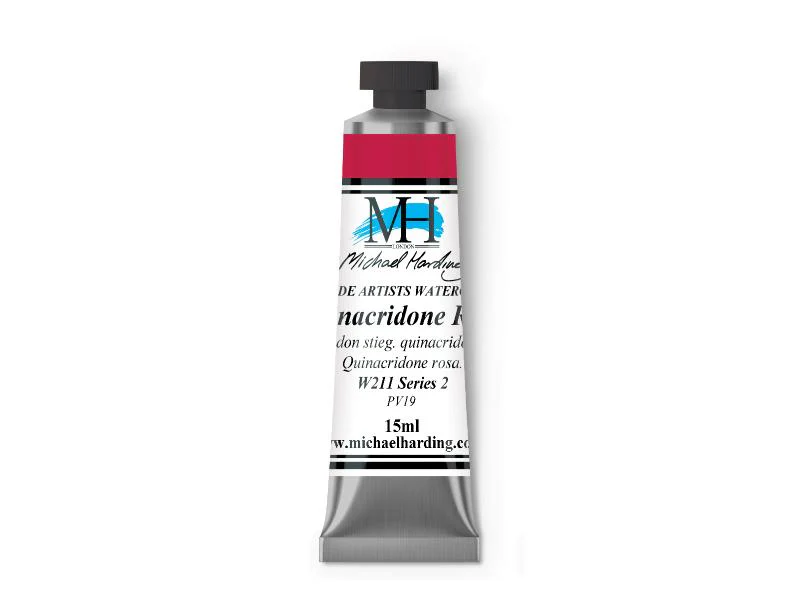 Michael Harding Artists Watercolor 15ml - Quinacridone Rose - Image 2