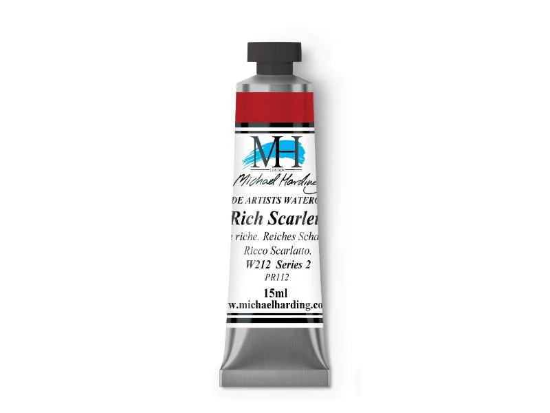 Michael Harding Artists Watercolor 15ml - Rich Scarlet - Image 2