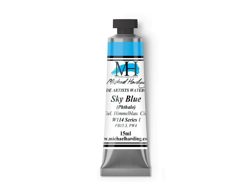 Michael Harding Artists Watercolor 15ml - Sky Blue (Phthalo) - Image 2