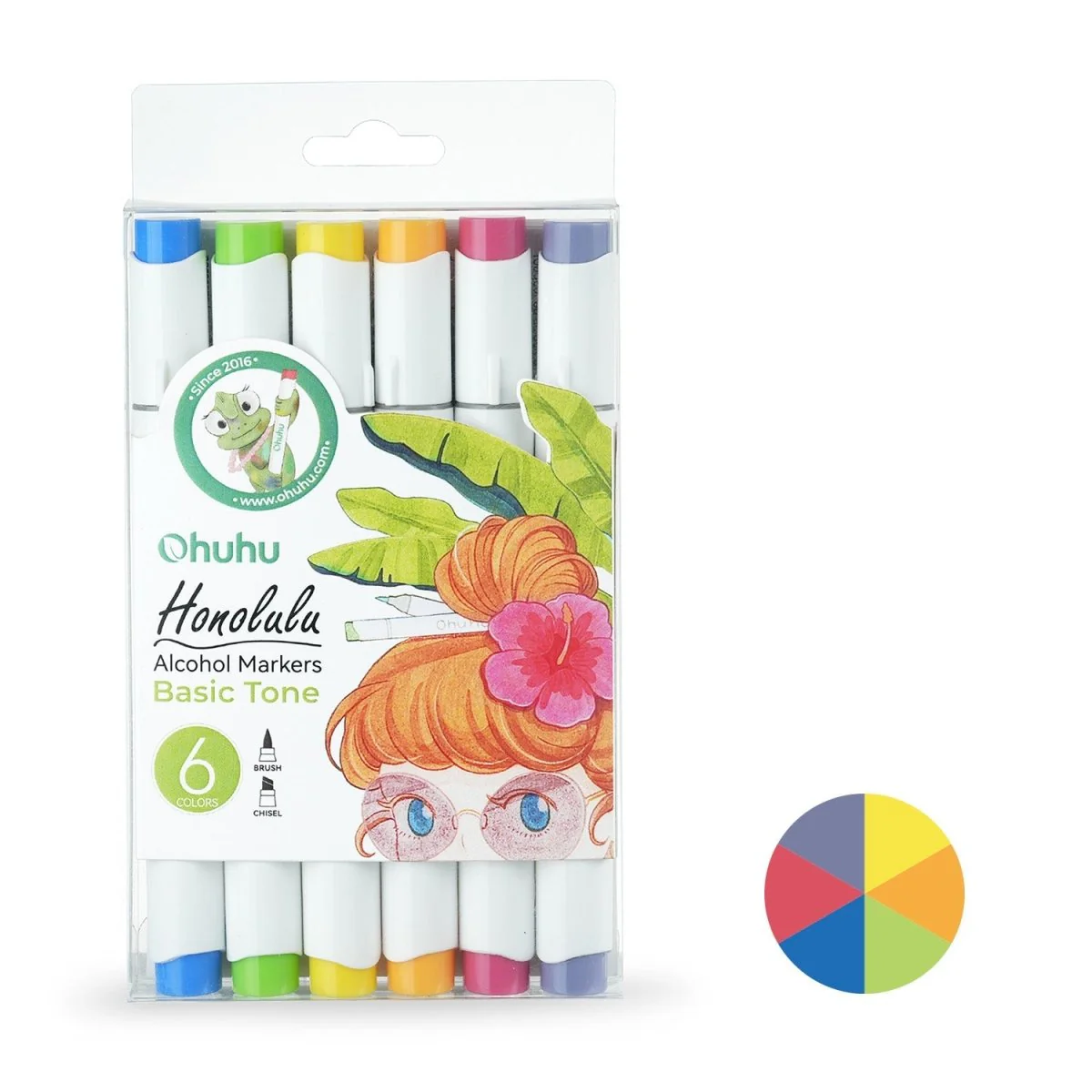 Ohuhu Honolulu Classic Alcohol Marker Set of 6 - Classic Colors