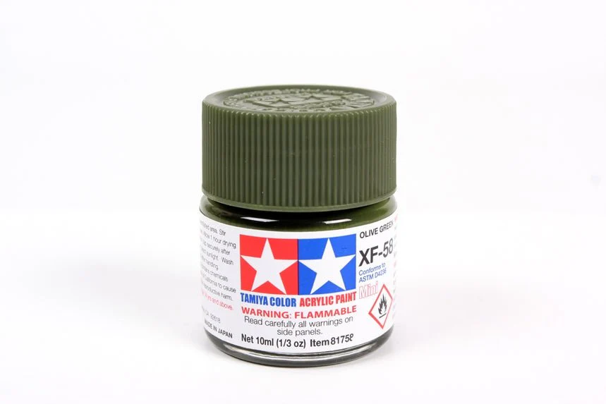 Tamiya Mini Acrylic 10 ml - XF-58 Olive Green Matte Finish