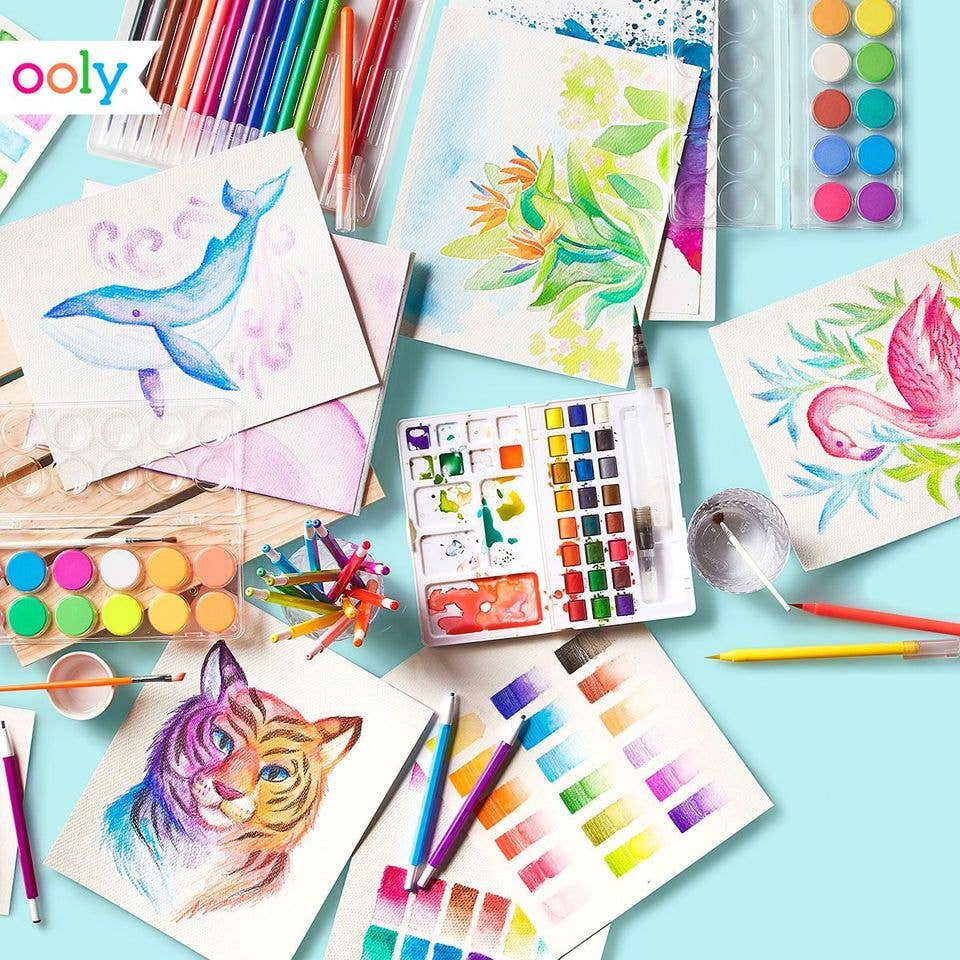 OOLY - Chroma Blends Watercolor Brush Markers- Set of 18 - Image 4