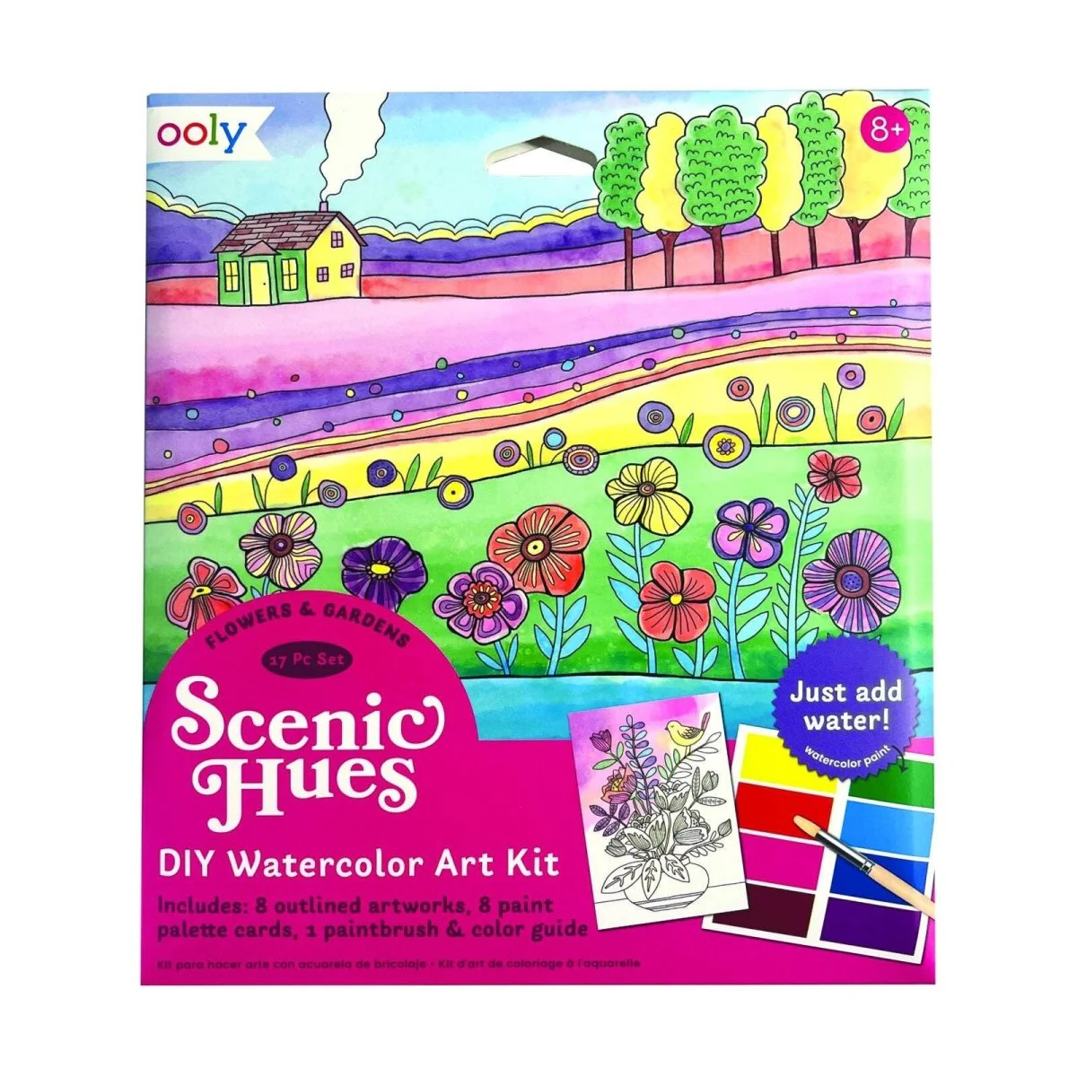 OOLY - Scenic Hues D.I.Y. Watercolor Kit Flowers & Gardens